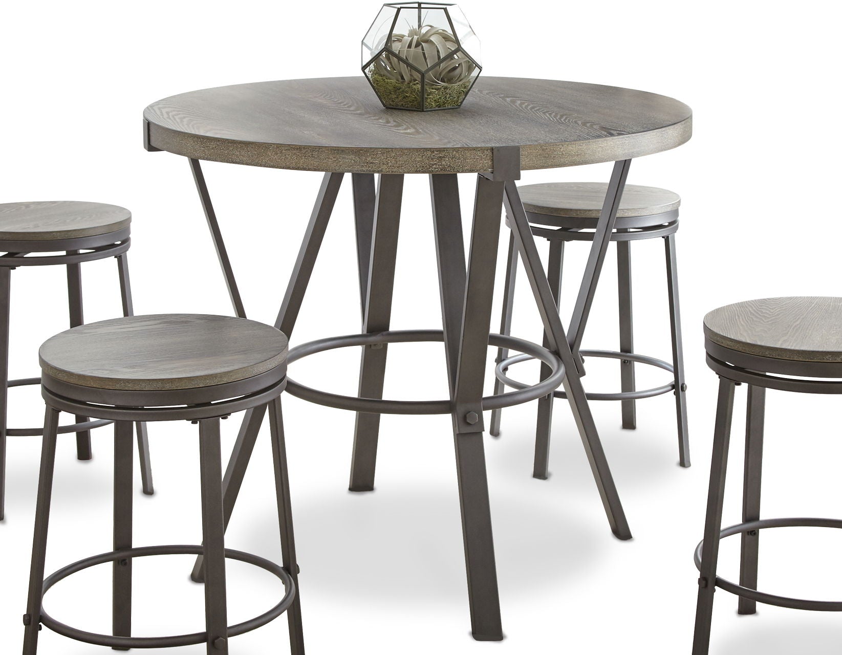 Portland - Round Counter Table - Dark Gray - Hornell Furniture Outlet