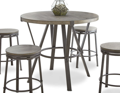 Portland - Round Counter Table - Dark Gray - Hornell Furniture Outlet