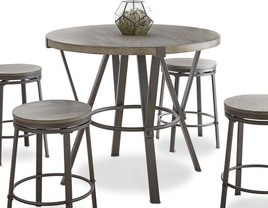 Portland - Round Counter Table - Dark Gray - Hornell Furniture Outlet