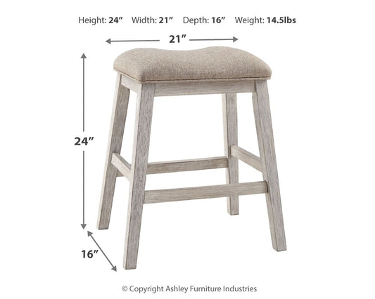 Skempton - White - Upholstered Stool (Set of 2) - Hornell Furniture Outlet