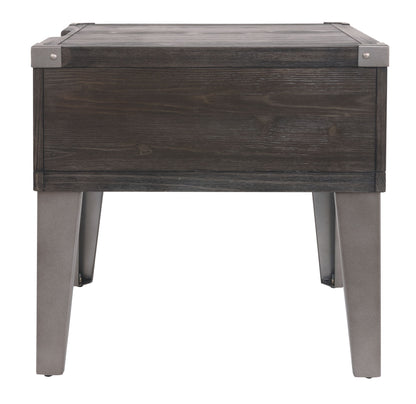 Todoe - Dark Gray - Rectangular End Table - Hornell Furniture Outlet