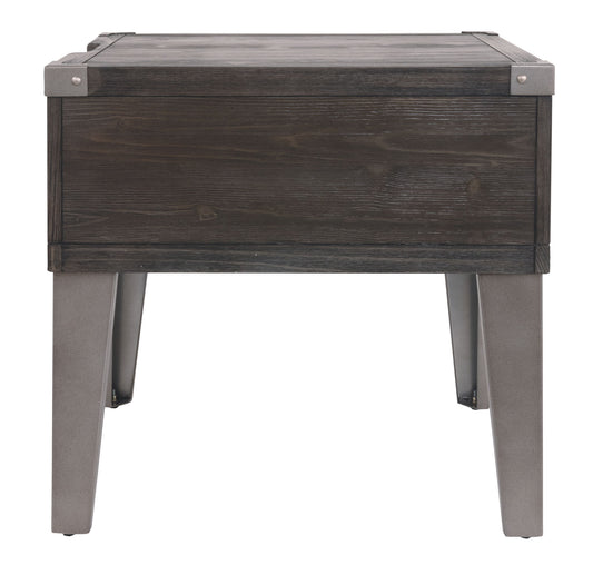 Todoe - Dark Gray - Rectangular End Table - Hornell Furniture Outlet