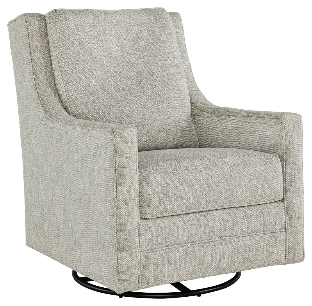 Kambria - Fog - Swivel Glider Accent Chair - Hornell Furniture Outlet