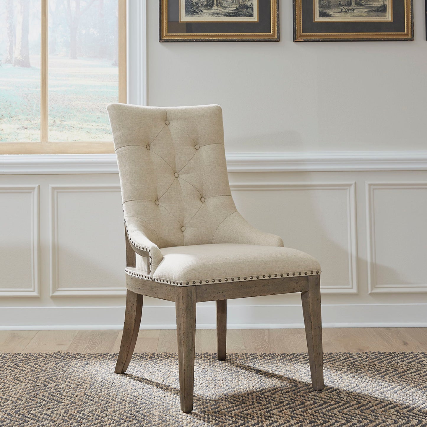 Americana Farmhouse - Upholstered Shelter Side Chair - Hornell Furniture Outlet