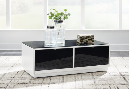 Gardoni - White / Black - Rectangular Cocktail Table - Hornell Furniture Outlet