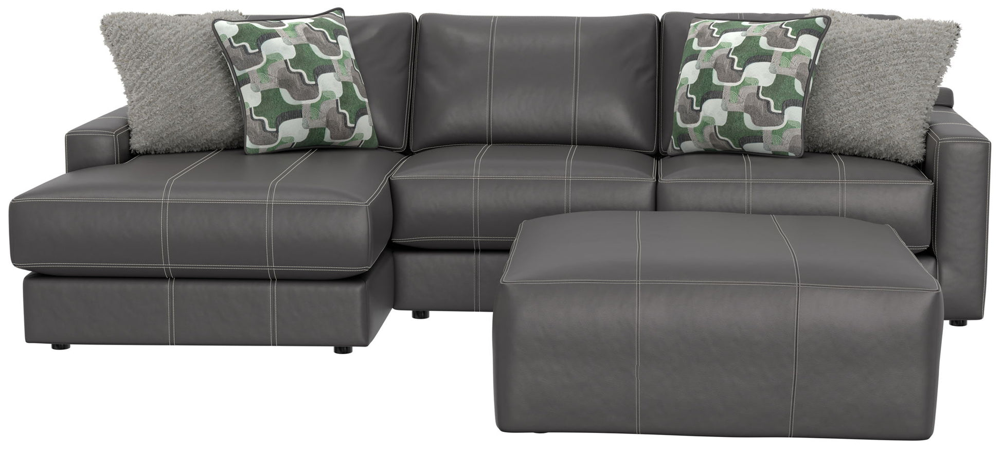 Minori - Italian Leather Sofa / Chaise And Cocktail Ottoman - Hornell Furniture Outlet