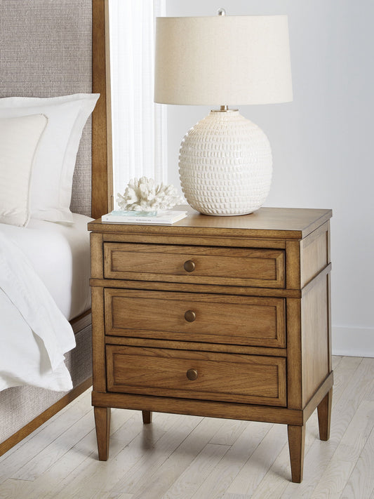 Sharlance - Brown - Three Drawer Night Stand - Hornell Furniture Outlet