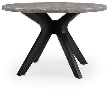 Glinari - Taupe / Black - Round Dining Room Table - Hornell Furniture Outlet