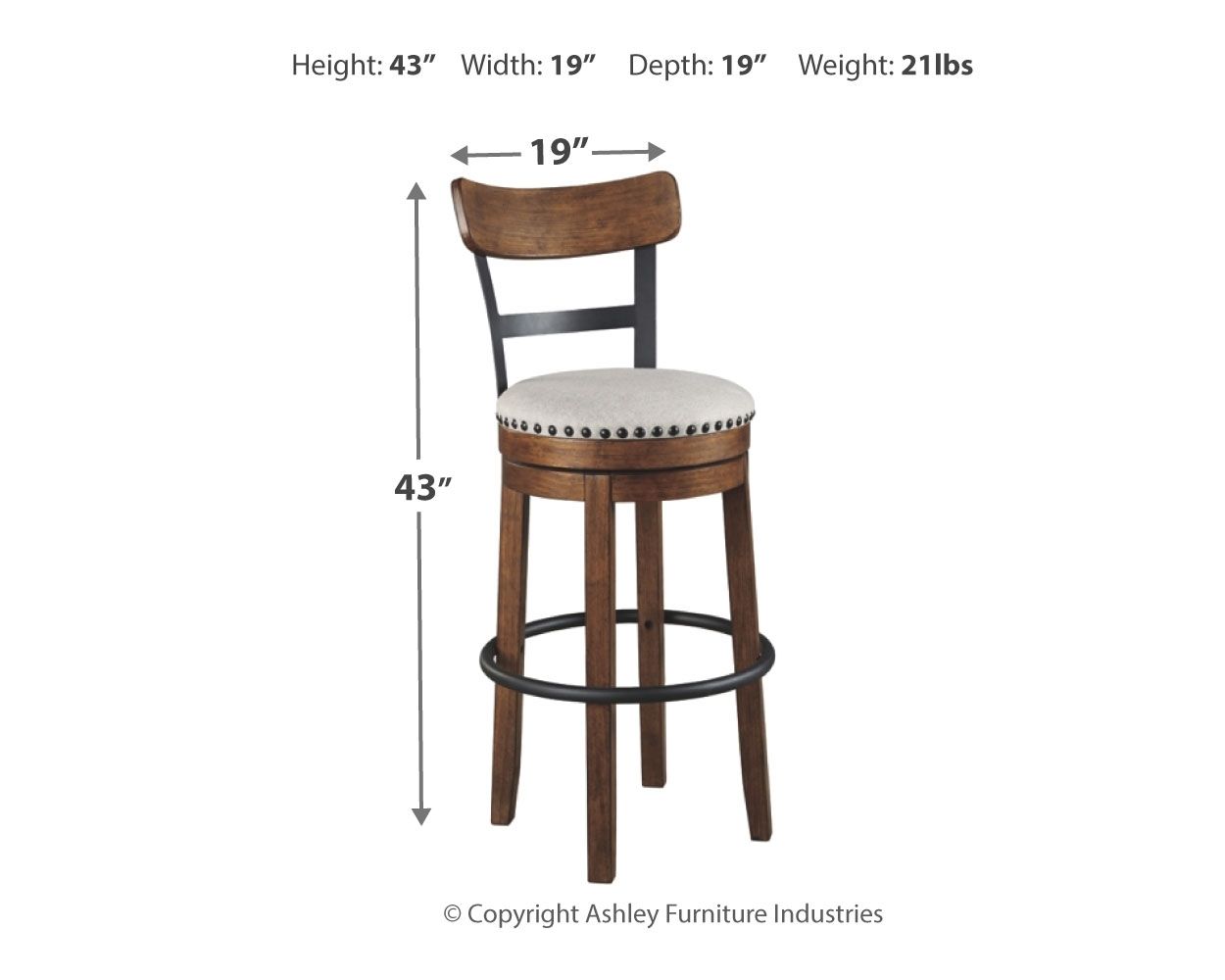 Valebeck - Tall Upholstered Swivel Barstool - Hornell Furniture Outlet