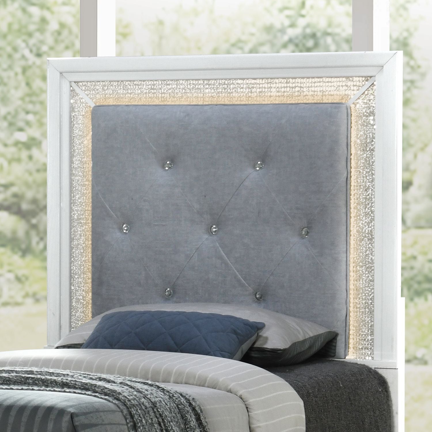Reflections - Upholstered Panel Headboard With Lights - Hornell Furniture Outlet