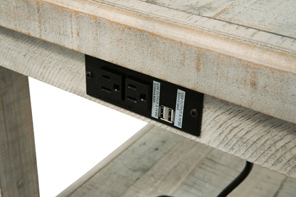 Carynhurst - White Wash Gray - Rectangular End Table - Hornell Furniture Outlet