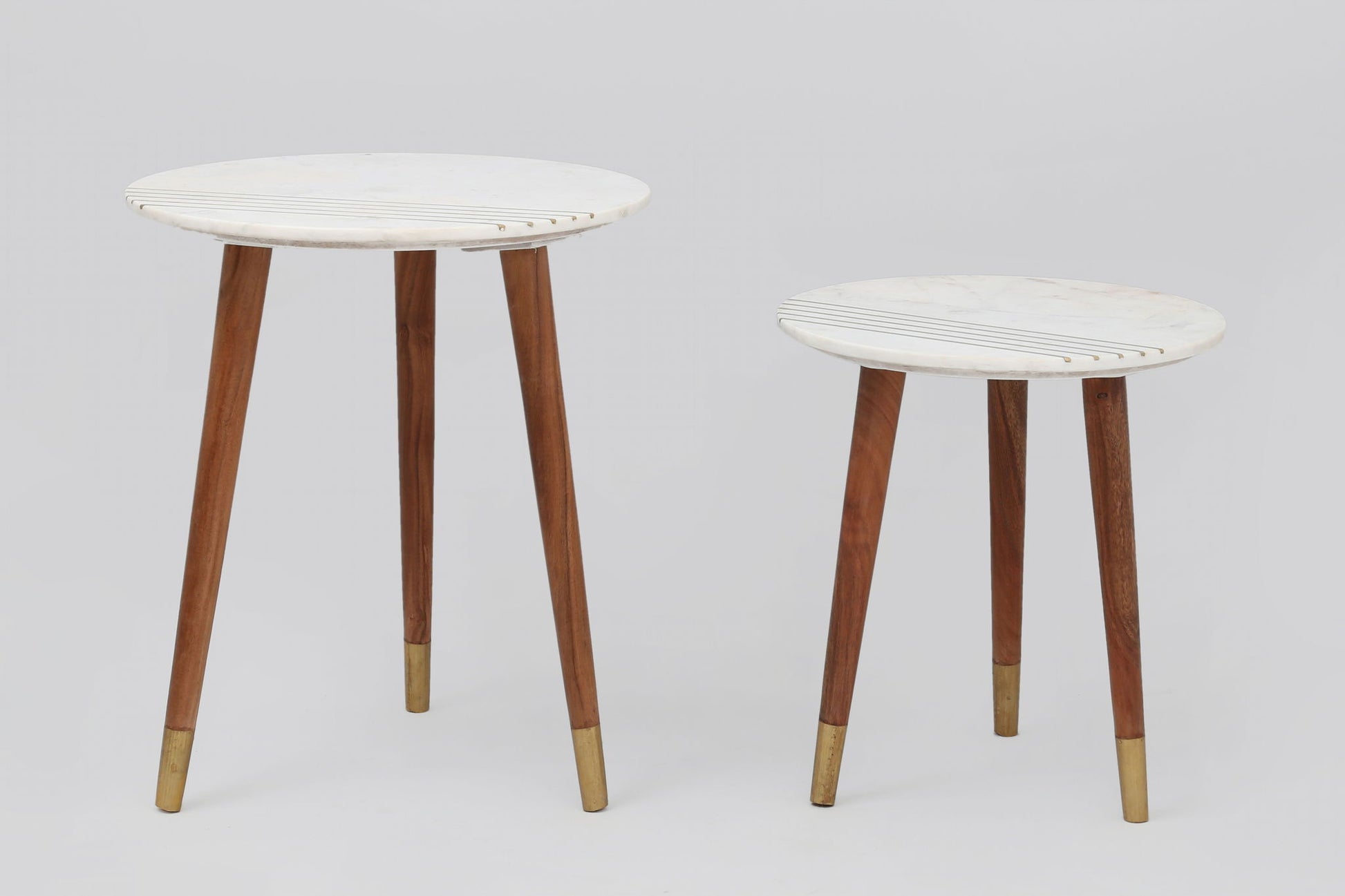 Terrace - Nesting Round Accent Table (Set of 2) - White - Hornell Furniture Outlet