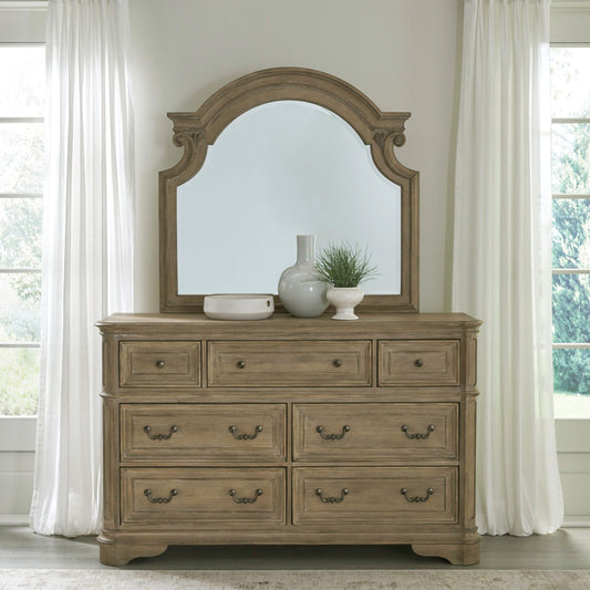 Magnolia Manor - Dresser & Mirror - Light Brown - Hornell Furniture Outlet