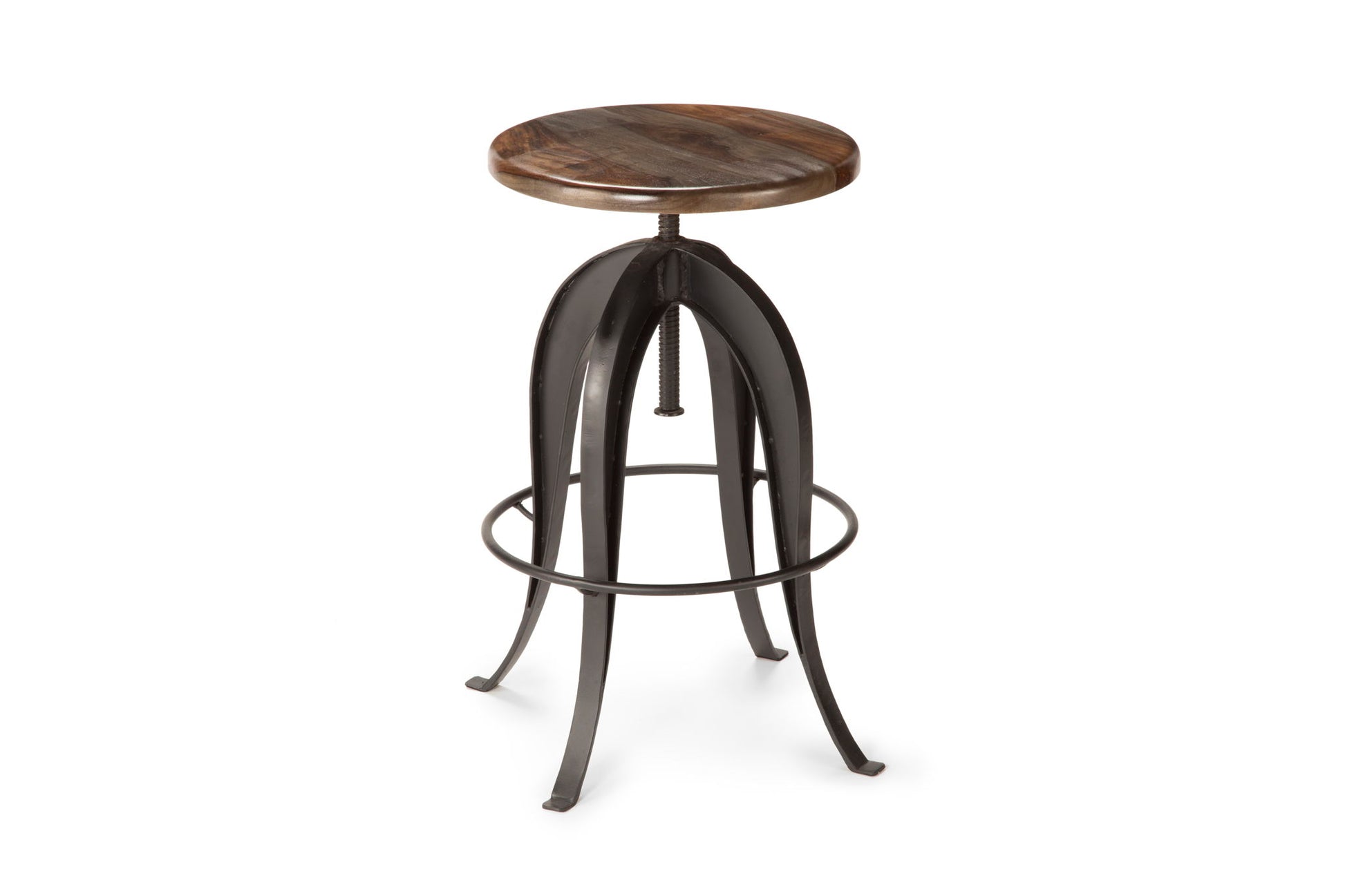 Sparrow - Round Setup Stool - Dark Brown - Hornell Furniture Outlet