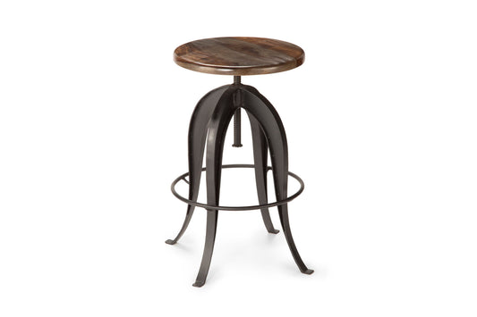 Sparrow - Round Setup Stool - Dark Brown - Hornell Furniture Outlet