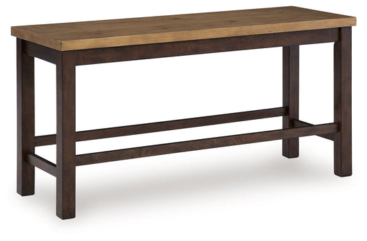 Rylandeen - Double Counter Height Bench - Light Brown / Dark Brown - Hornell Furniture Outlet