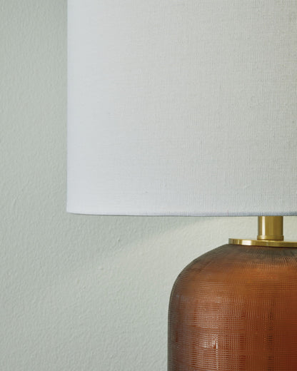 Farberman - Amber - Glass Table Lamp - Hornell Furniture Outlet