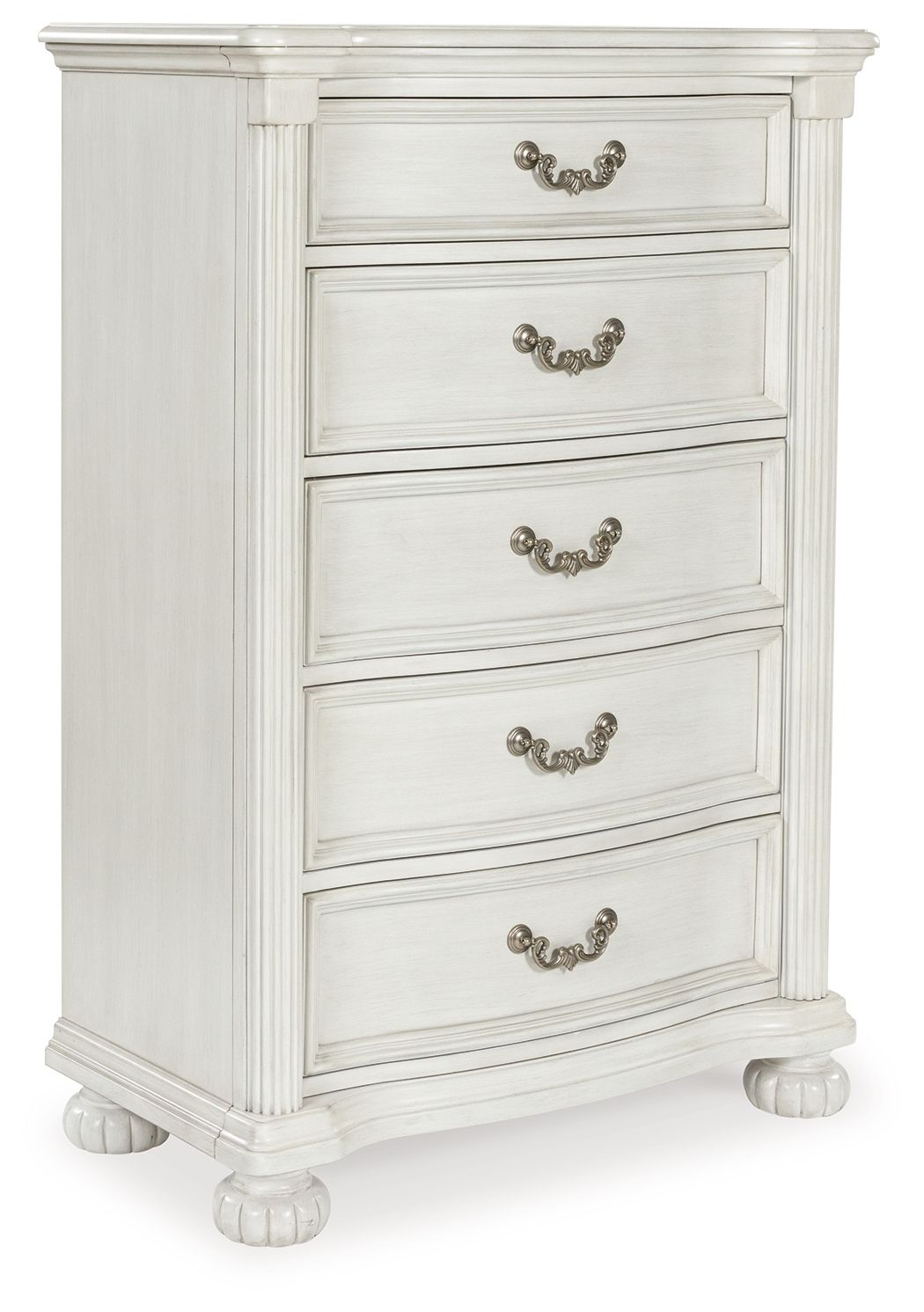 Montelaine - Antique White - Five Drawer Chest - Hornell Furniture Outlet