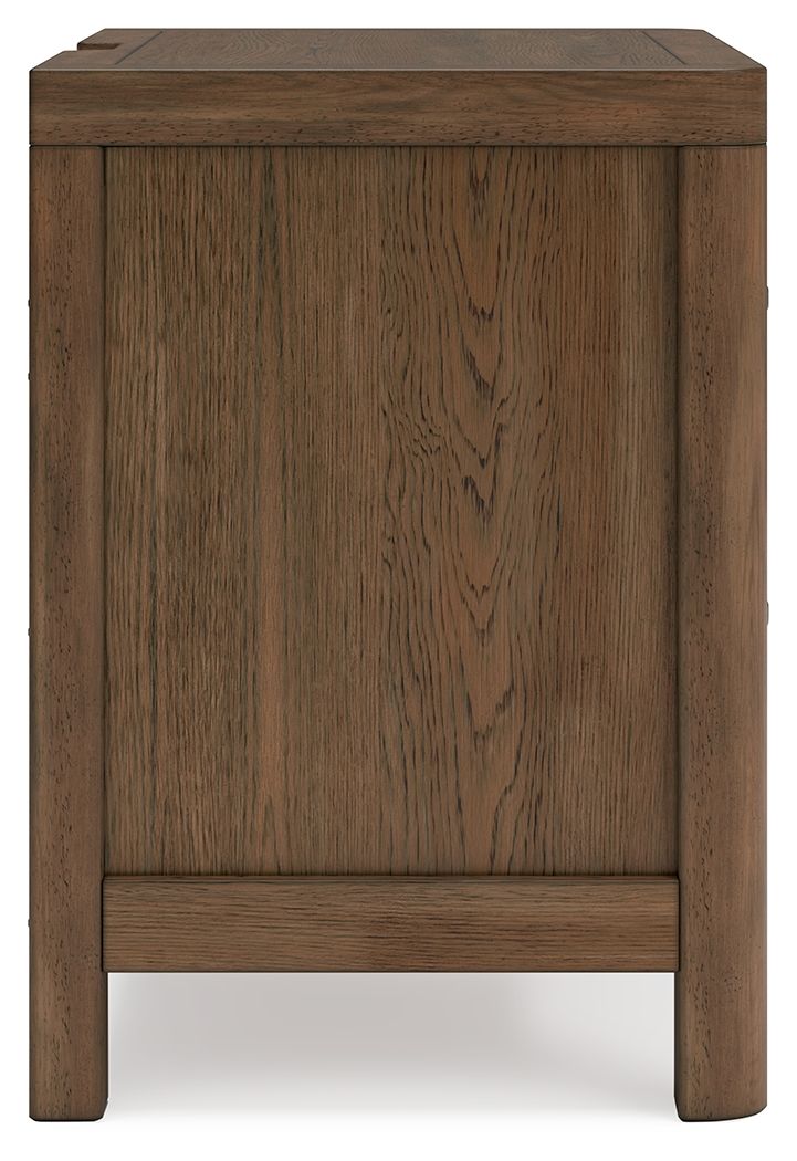 Cabalynn - Two Drawer Night Stand - Light Brown - Hornell Furniture Outlet