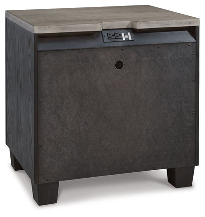 Foyland - Black / Brown - Two Drawer Night Stand - Hornell Furniture Outlet