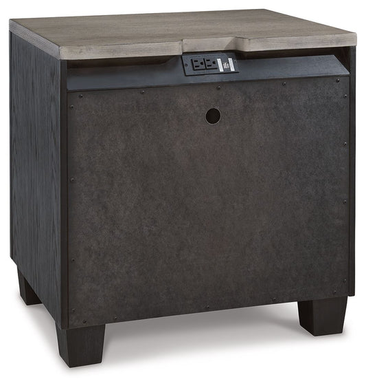 Foyland - Black / Brown - Two Drawer Night Stand - Hornell Furniture Outlet