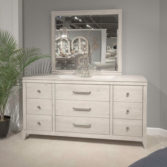 New Haven - Dresser & Mirror - White - Hornell Furniture Outlet