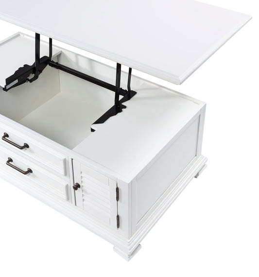 Charlestown - Lift Top Coffee Table - White - Hornell Furniture Outlet