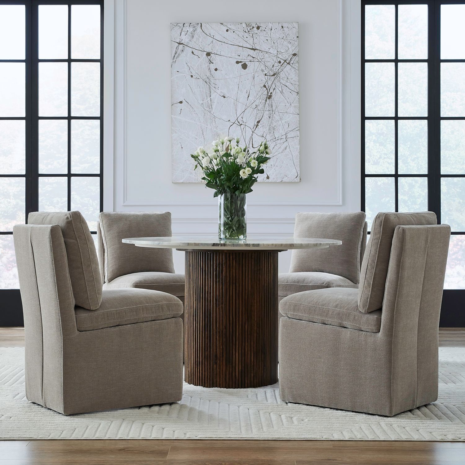 Accent Dining - Accent Dining Chair With Casters - Hornell Furniture Outlet