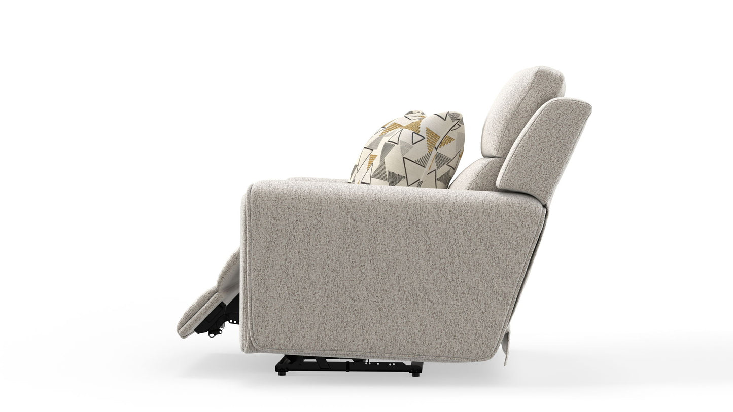 Micah - Power Headrest Power Deep Seat Lay Flat Recliner - Oatmeal - Hornell Furniture Outlet