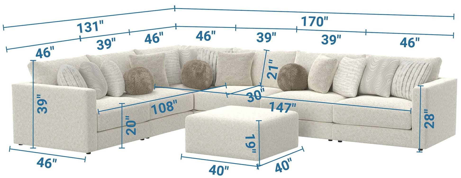 Ritzy - Modular Sofa And Included Cocktail Ottoman - Hornell Furniture Outlet