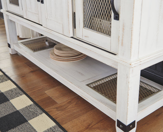 Valebeck - White / Brown - Dining Room Server - Hornell Furniture Outlet