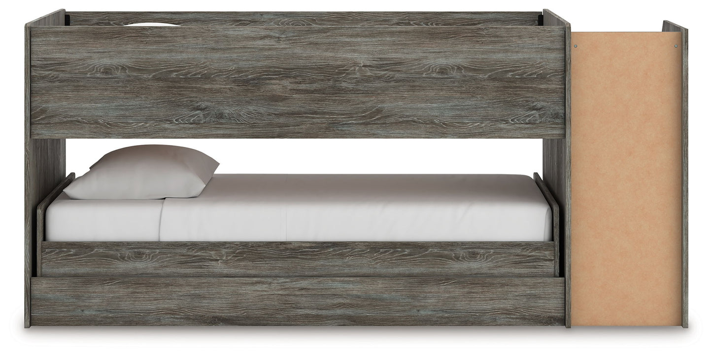 Frandern - Gray - Twin Over Twin Loft Bed - Hornell Furniture Outlet