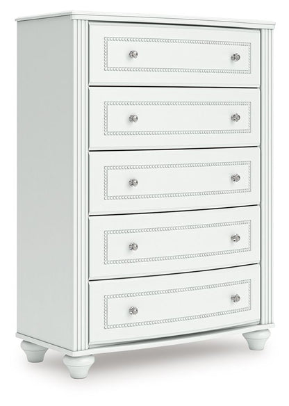 Kozlani - Five Drawer Chest - White - Hornell Furniture Outlet