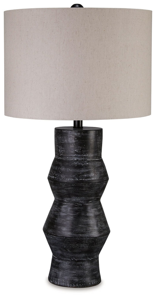 Kerbert - Distressed Black - Terracotta Table Lamp - Hornell Furniture Outlet