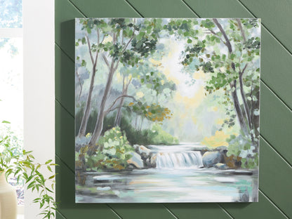 Evermaddick - Green / Gray / White - Wall Art - Hornell Furniture Outlet