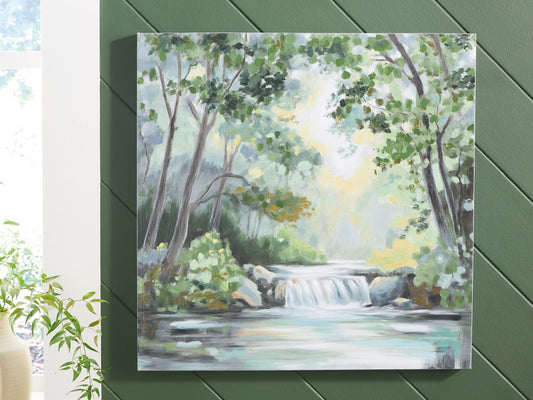 Evermaddick - Green / Gray / White - Wall Art - Hornell Furniture Outlet