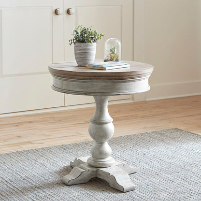 Heartland - Round Pedestal Chair Side Table - White - Hornell Furniture Outlet