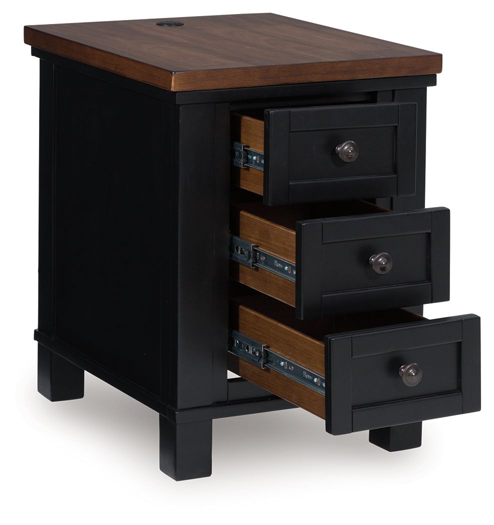 Wildenauer - Brown / Black - Chair Side End Table - Hornell Furniture Outlet