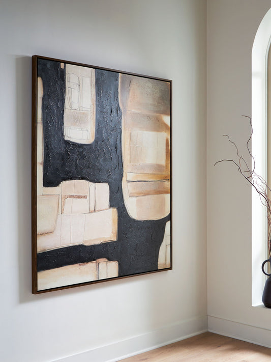 Feyville - Wall Art - Black / Brown / Cream - Hornell Furniture Outlet