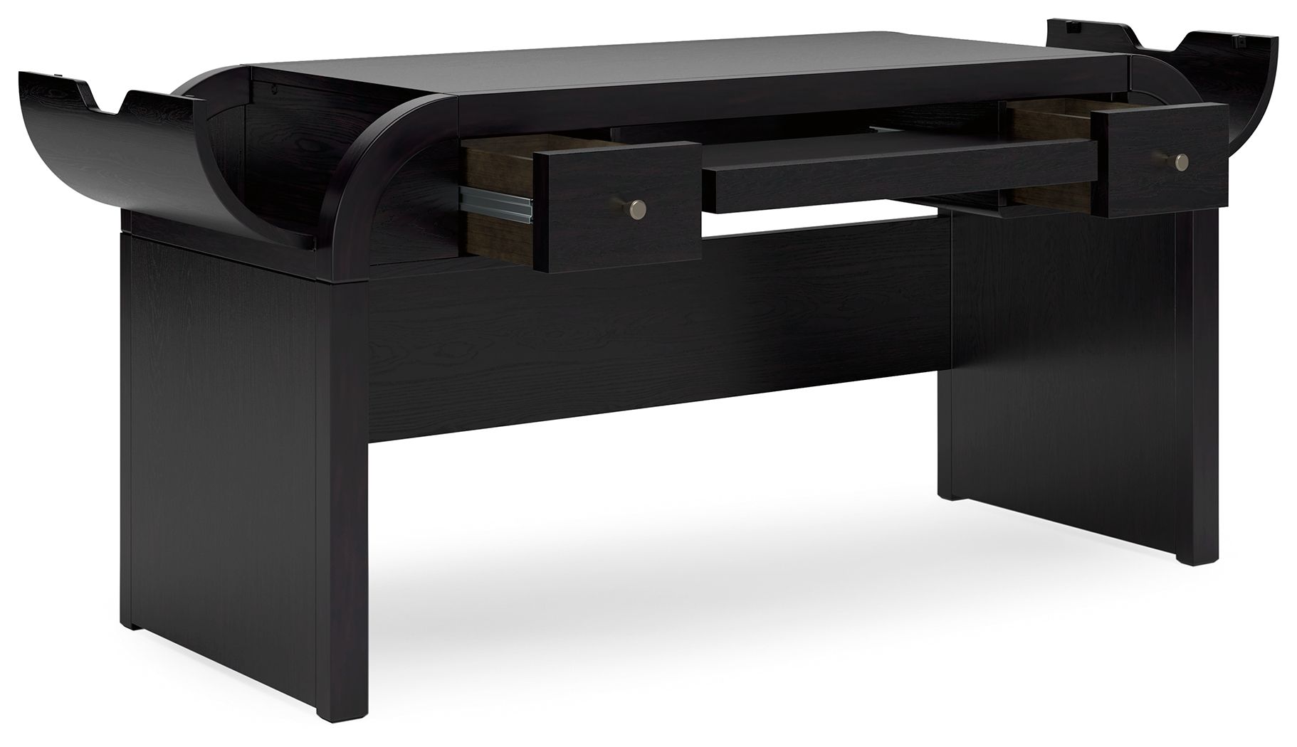 Rowanbeck - Black - Home Office Desk - Hornell Furniture Outlet