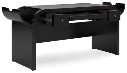 Rowanbeck - Black - Home Office Desk - Hornell Furniture Outlet