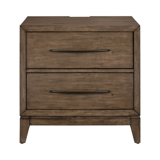 Shaker Lakes - Nightstand With Charging Station - Brown - Hornell Furniture Outlet