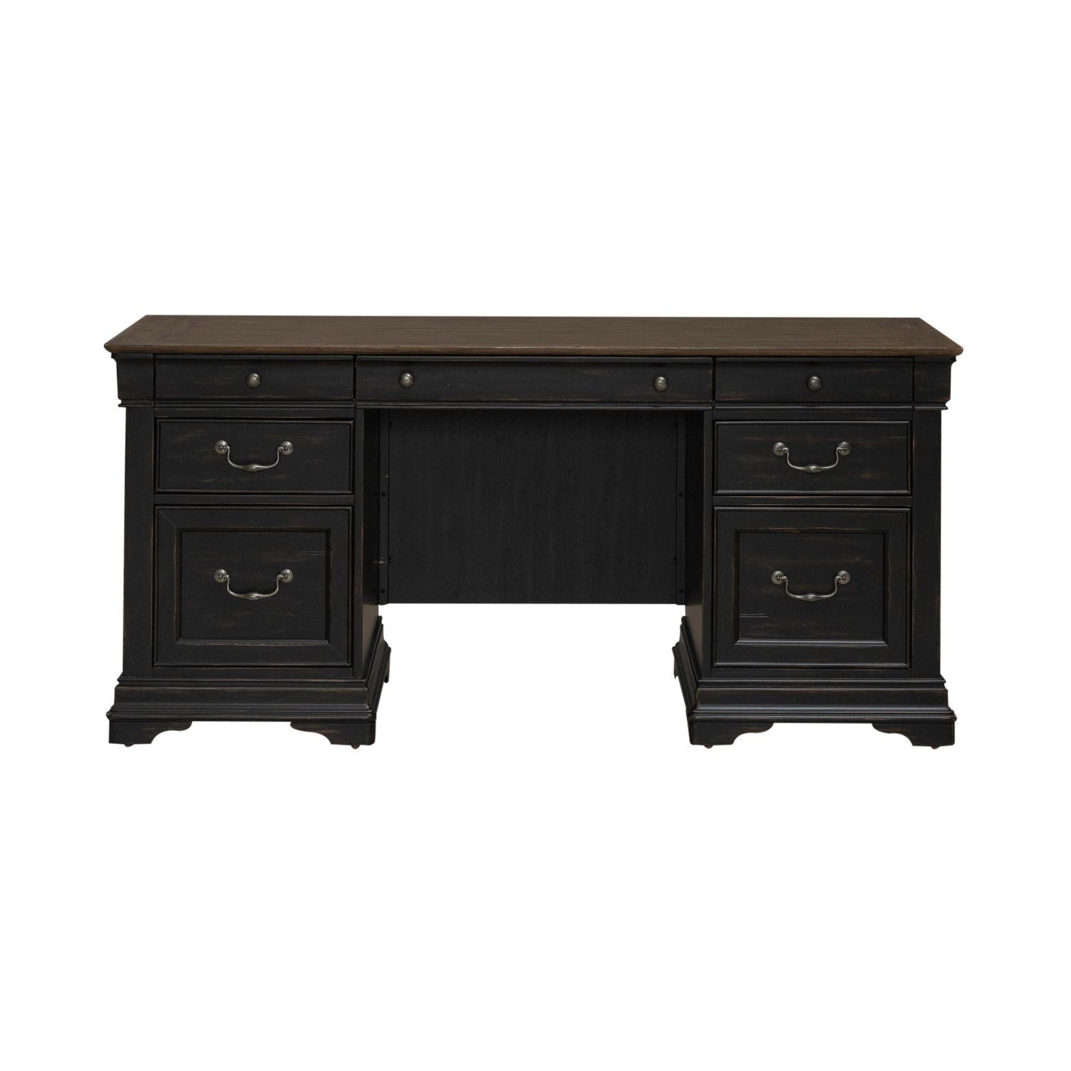 Meritage - Jr Executive Credenza - Black - Hornell Furniture Outlet