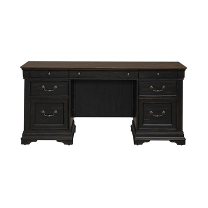 Meritage - Jr Executive Credenza - Black - Hornell Furniture Outlet