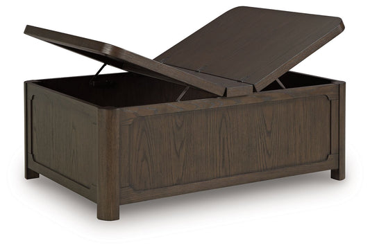 Breckington - Dark Brown - Cocktail Table With Storage - Hornell Furniture Outlet