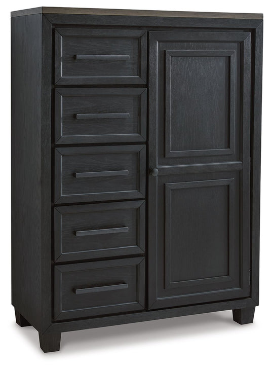 Foyland - Black / Brown - Door Chest - Hornell Furniture Outlet