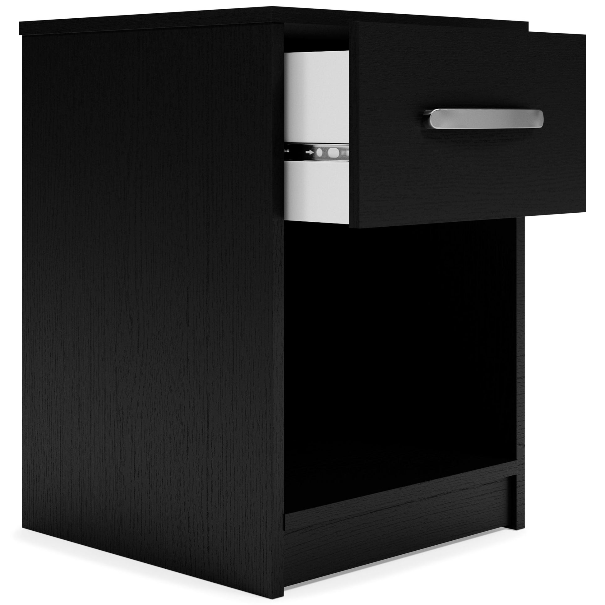 Finch - Black - One Drawer Night Stand - 23" Height - Hornell Furniture Outlet