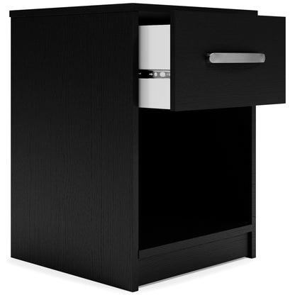 Finch - Black - One Drawer Night Stand - 23" Height - Hornell Furniture Outlet