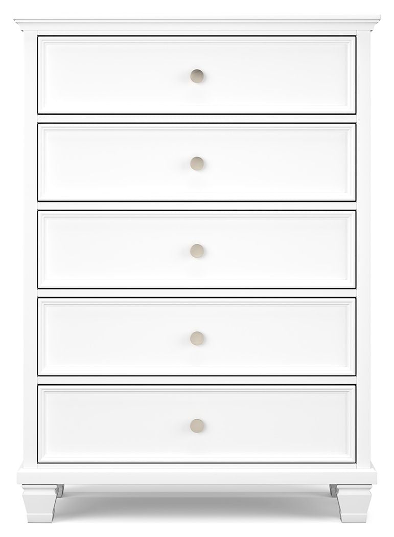 Fortman - White - Five Drawer Chest - Hornell Furniture Outlet