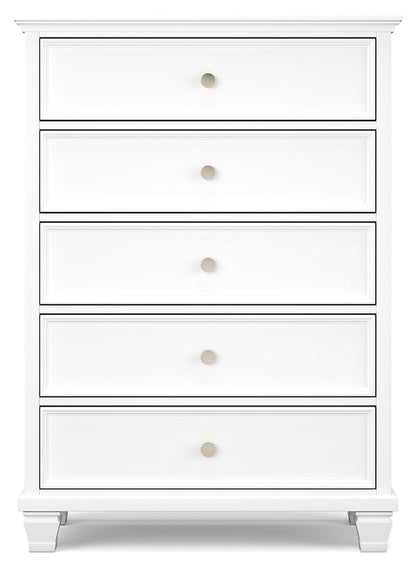 Fortman - White - Five Drawer Chest - Hornell Furniture Outlet